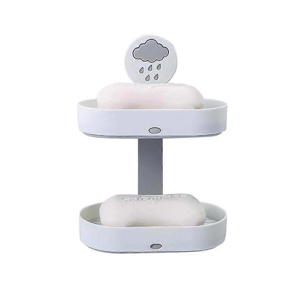 Dubbellaags zeepbakje Zuignap Zeephouder, badkamer, bad en gootsteen, verwijderbaar