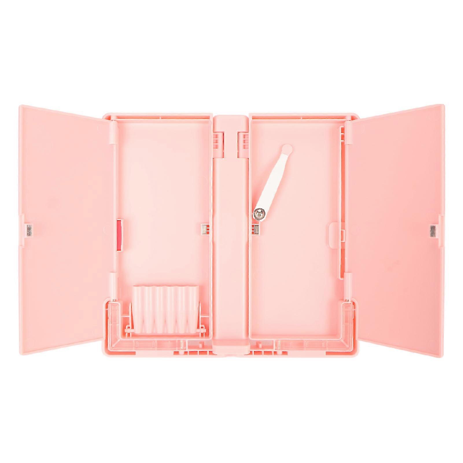 Pencil Case Book Reading Stand Multifunctional Triangular Support Thickened ABS Foldable 2 Layer Pencil Box Book Holder Pink