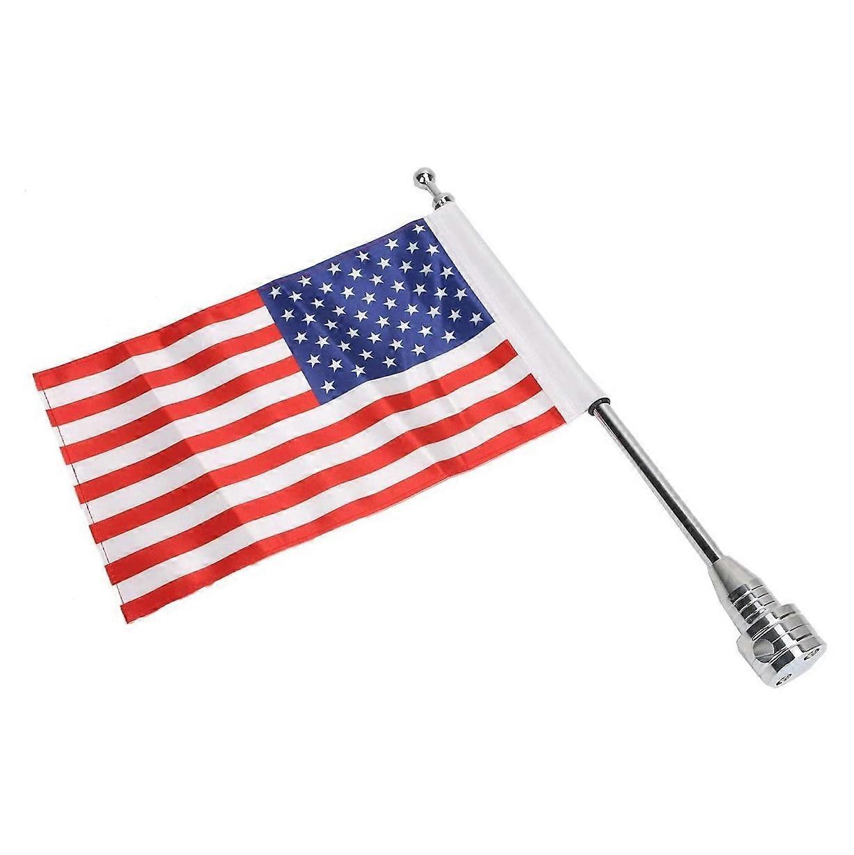 Universal Motorcycle Decoration Adjustable Pole Mount Flag for Dyna Street Glide Road Chrome