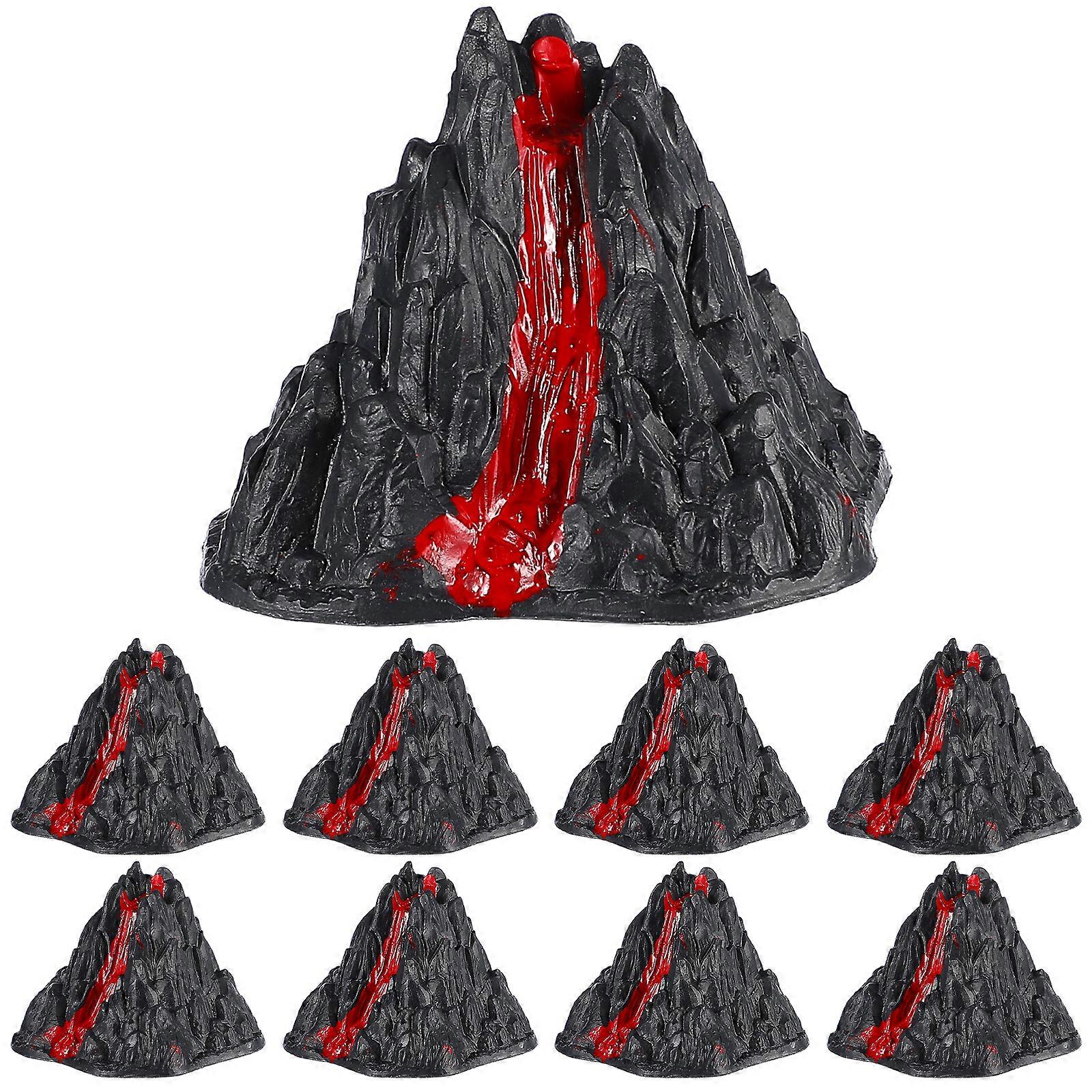 10 Pcs Simulation Volcano Ornaments Volcano Models Toys Artificial Landscape Adornments