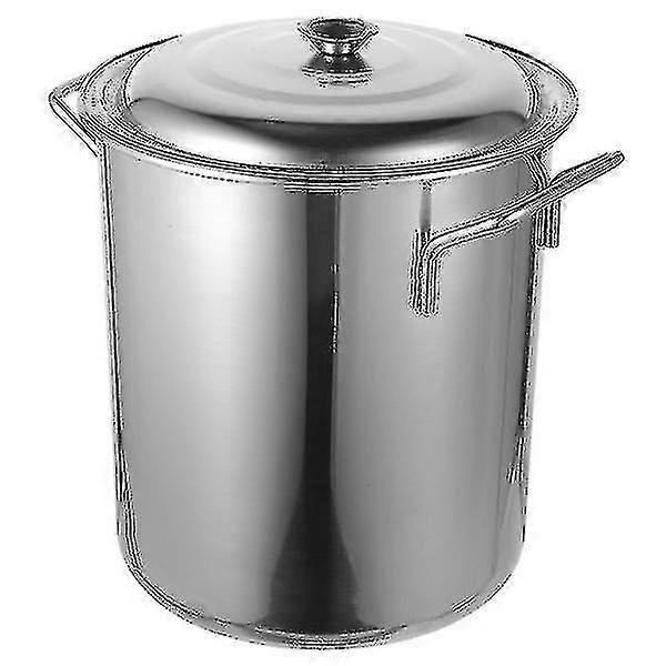 Stainless Steel Thick Stockpot Large Capacity Soup Pot Multipurpose Rice Bucket With Lid (strip-type Handle) (22cm)