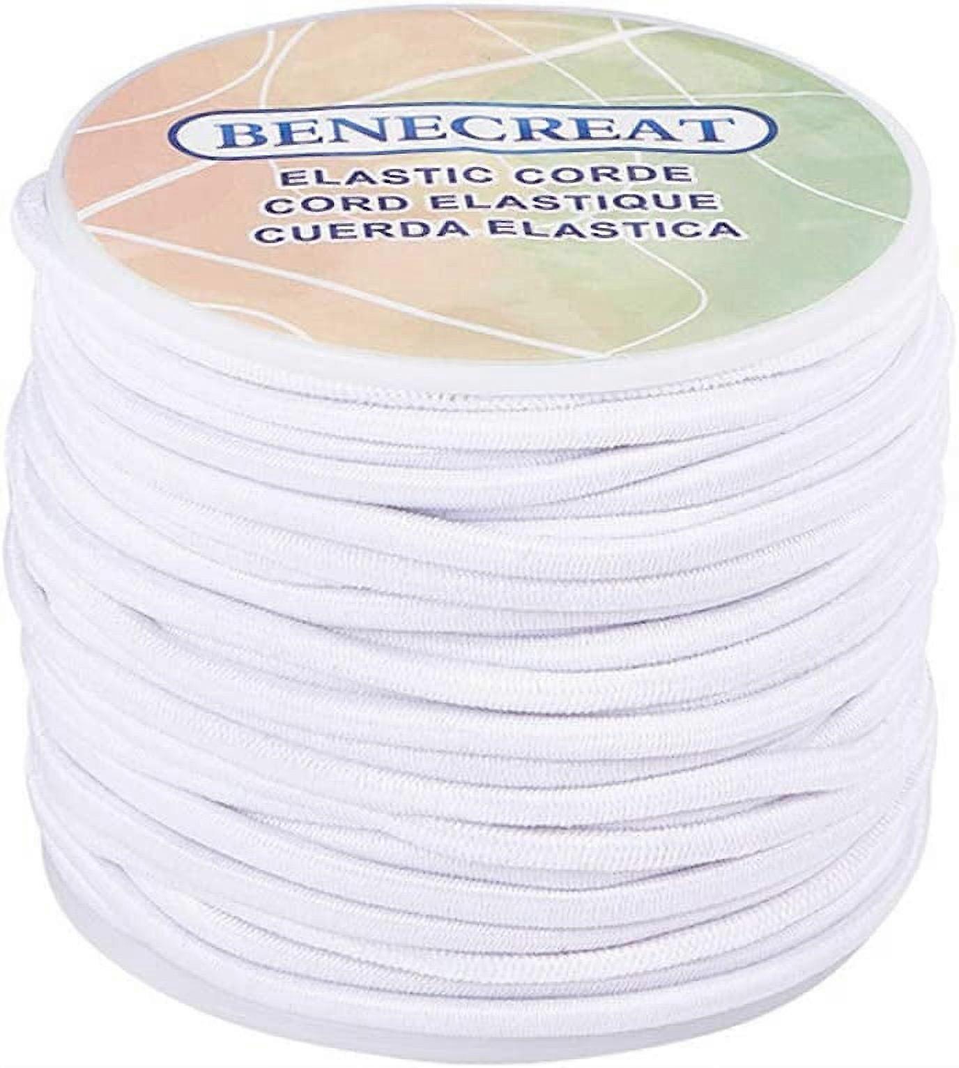 3mm 20 Yard Elastic Cord Stretch Thread Beading Cord Fabric Crafting String (3mm White)