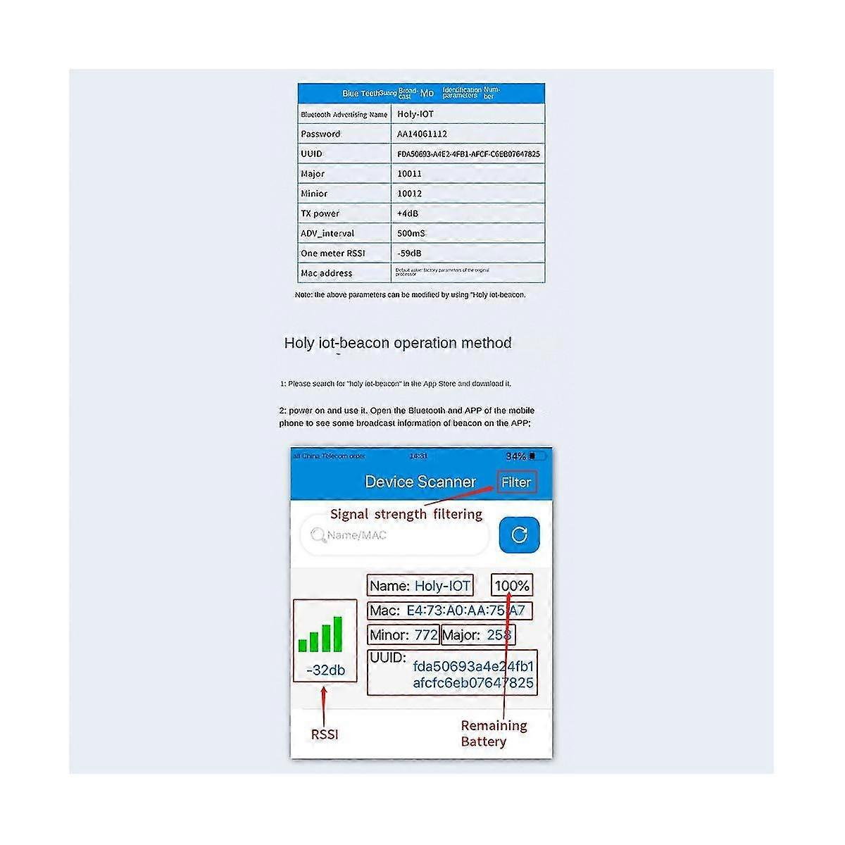 1pcs Nrf51822 Balise Bluetooth Balise Eddystone Ibeacon Ble4.2 Balise de localisation de module, Blanc