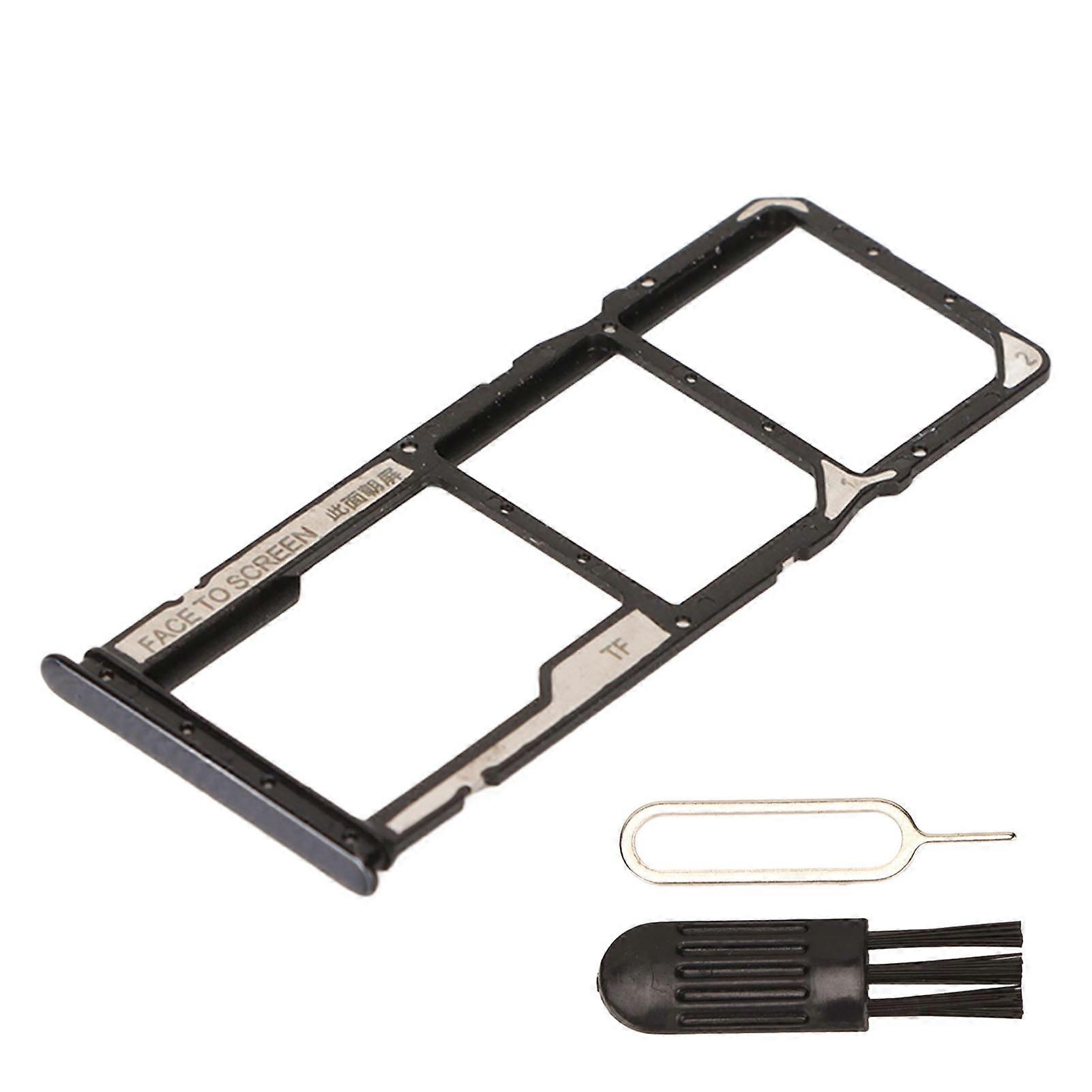 علبة بطاقة SIM مزدوجة حامل فتحة علبة بطاقة SIM بلاستيكية مع دبوس بطاقة Xiaomi Redmi Note 10 Black