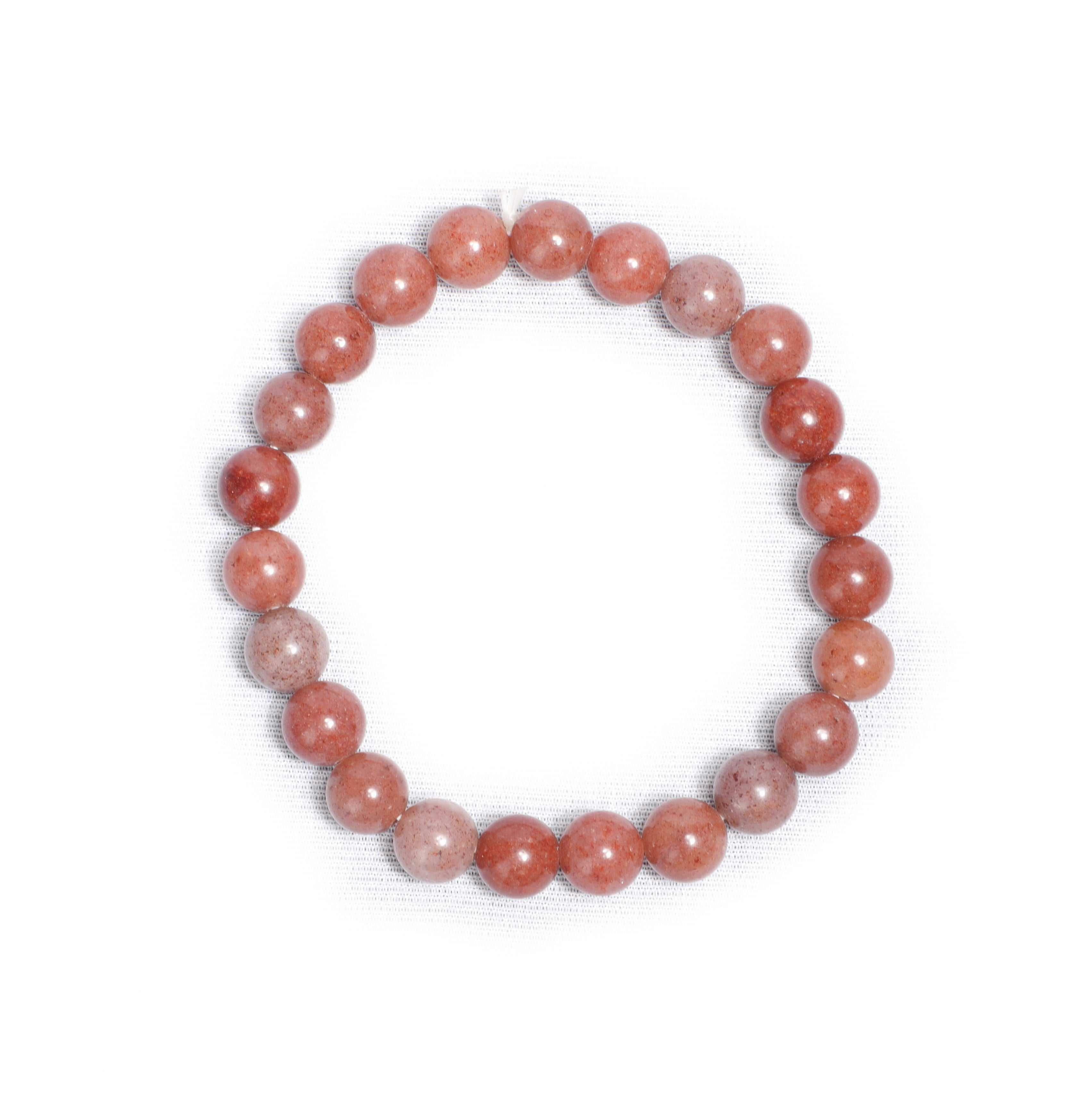 Womens Strawberry Quartz Healing Gemstone Bracelet
