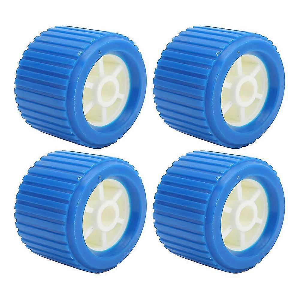 4pcs Bootsanhänger gerippte Wackelrollen, Anhänger Roller Boot Rampe Rollen Boot Heberäder Kit für