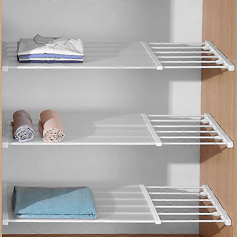 1PCS Adjustable Wardrobe Storage Shelf Space Saving Organizer for Kitchen Bathroom Wall Mounted Storage Rack Home Organizer
