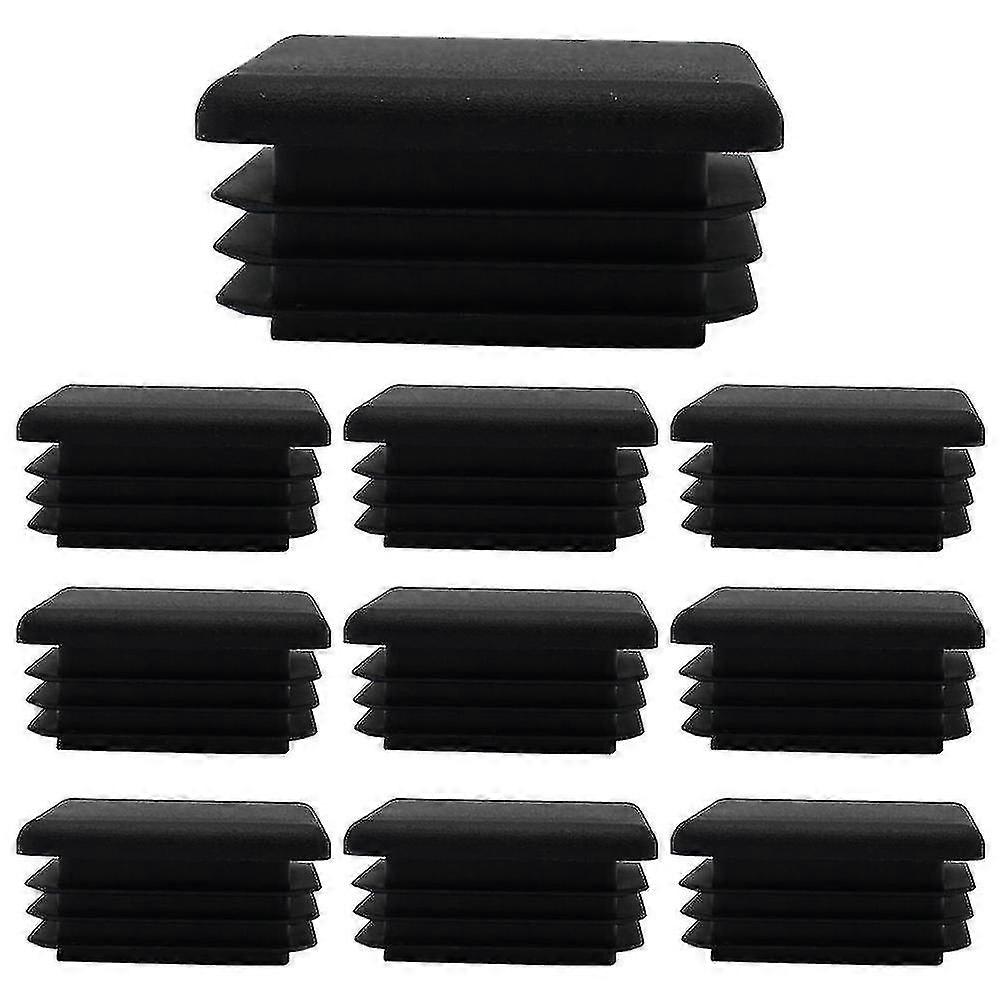 Square Plastic Plug Tubing Post End Cap Chair Glide 10pcs Black Plastic Square Plugs