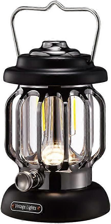 Retro-Camping-LED-Lampen - 4 Beleuchtungsmodi - USB wiederaufladbar - Tragbar - Für Grillen im Freien, Wandern, Camping - Durgence Laterne - Eisenbahnlaterne -