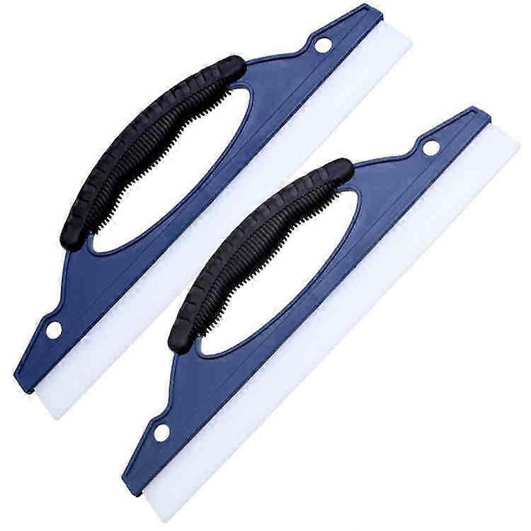 Set 2 raclete geam, Sunmostar, Plastic, Albastru/Negru