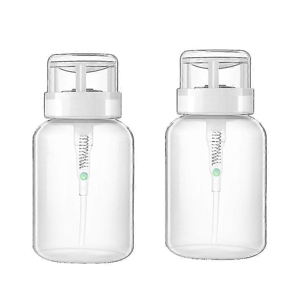 2pcs Pumping Bottle Clear Plastic Empty Bottles Cosmetic Bottles