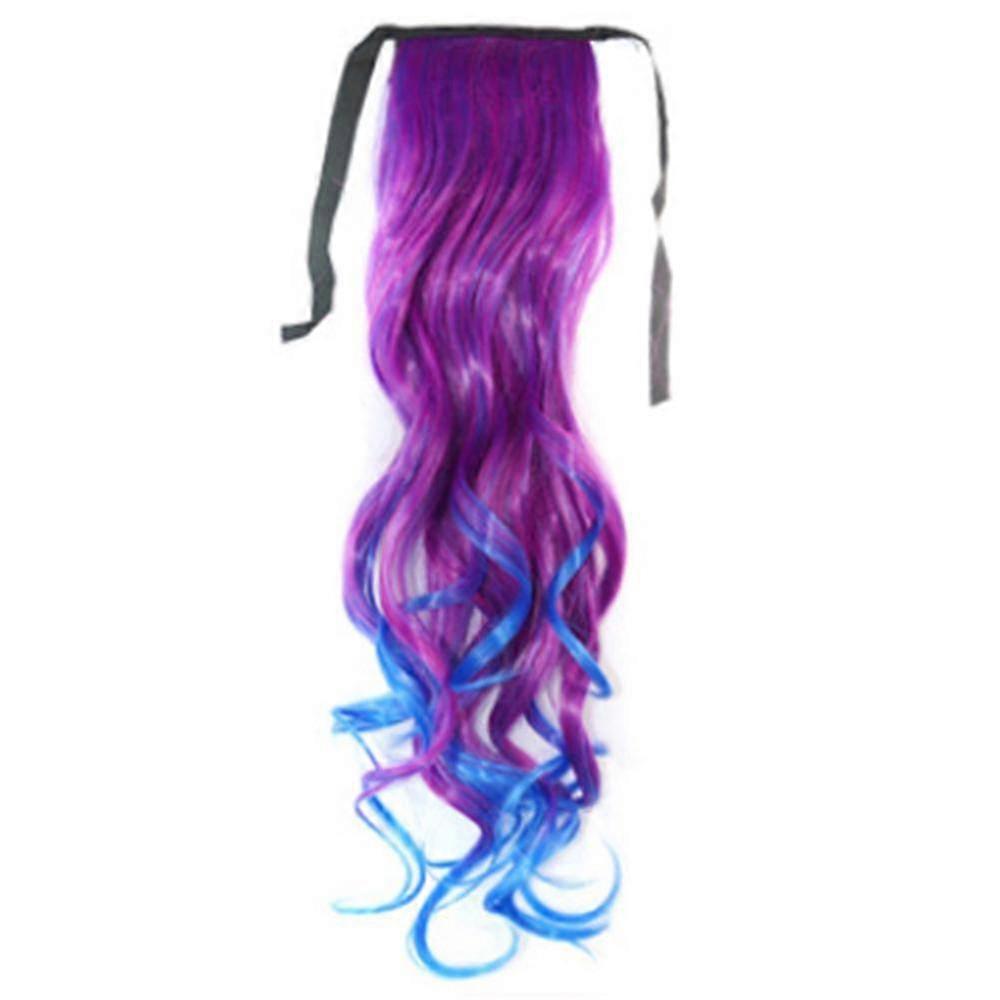 gradient ramp horsetail lace-up curled wig