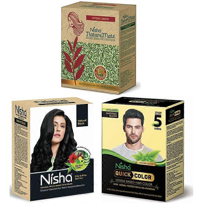 Nisha Henna Based Hair Color Dye Combo Pack of 3