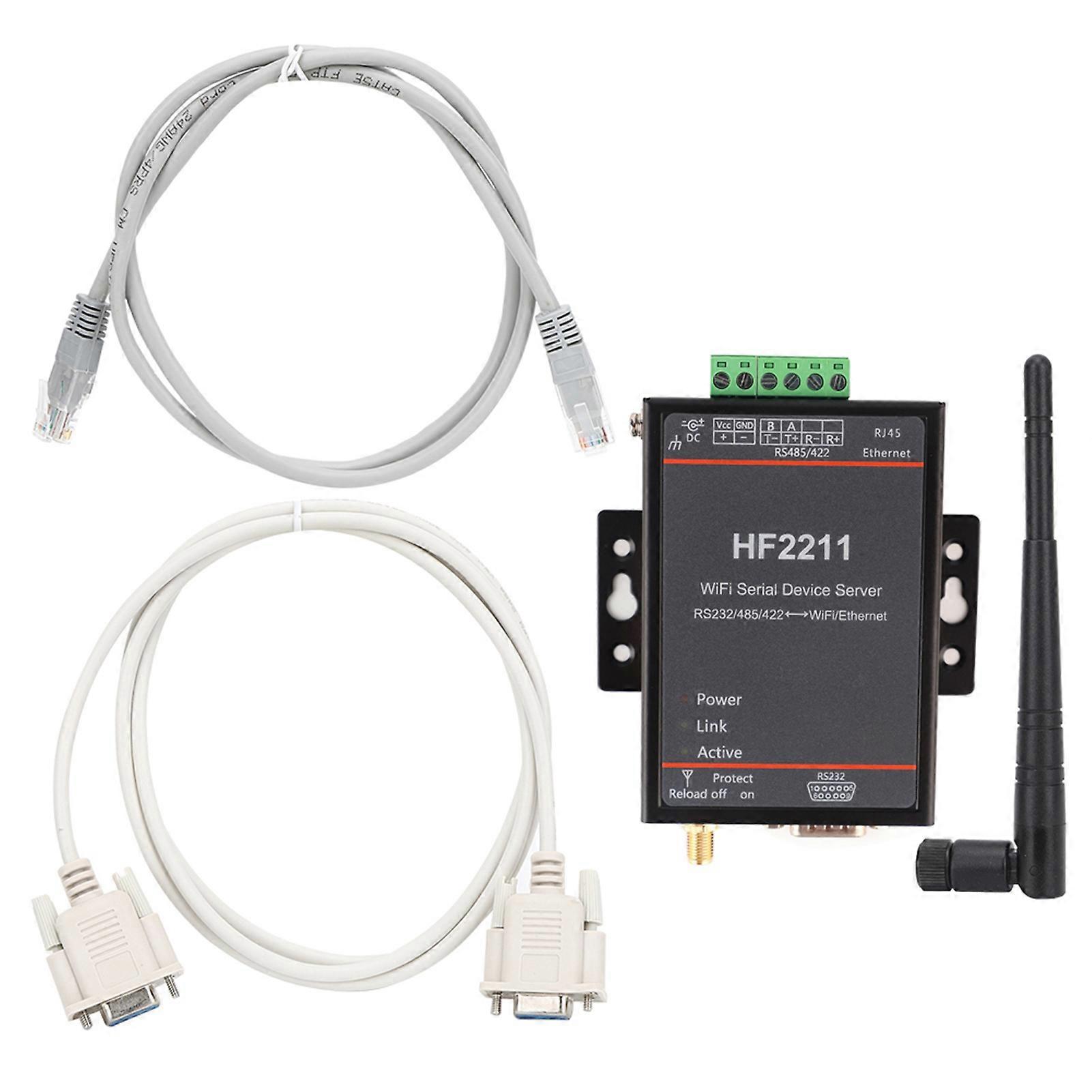 HF2211 Serial Server RS232/485/422 to WIFI &amp; Ethernet DTU Network Communication 5~36VDC NO.8852