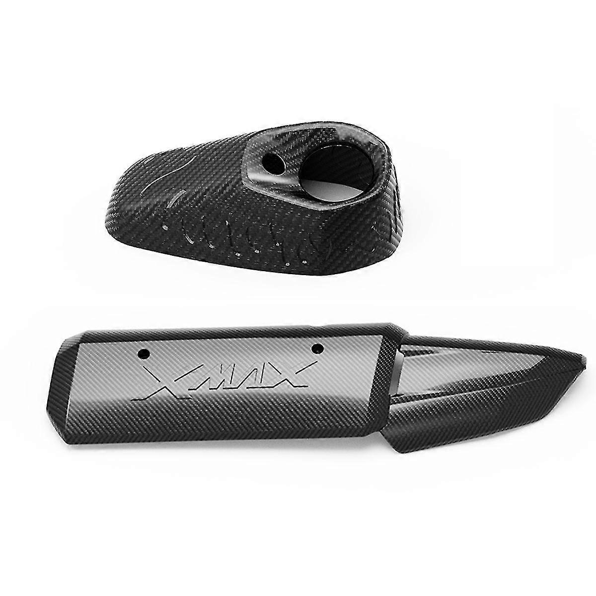 2pcs排気管の装飾的なカバーX-max Xmax 250 300 400 Xmax250と互換性があるカーボン繊維のオートバイの付属品