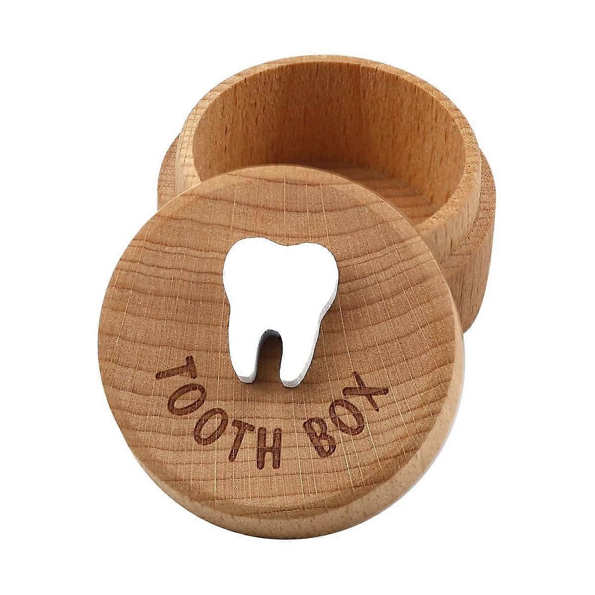 Tooth Fairy Box 3D Carved Wooden Box Souvenir Dropped Tooth Keepsake Storage Box Gift for Boy or Gi