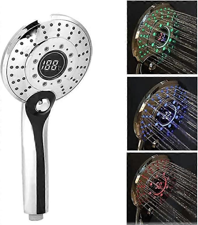 ZK-LED Hand Shower Temperature Changing Shower, Smart Water Saving Hand Shower
