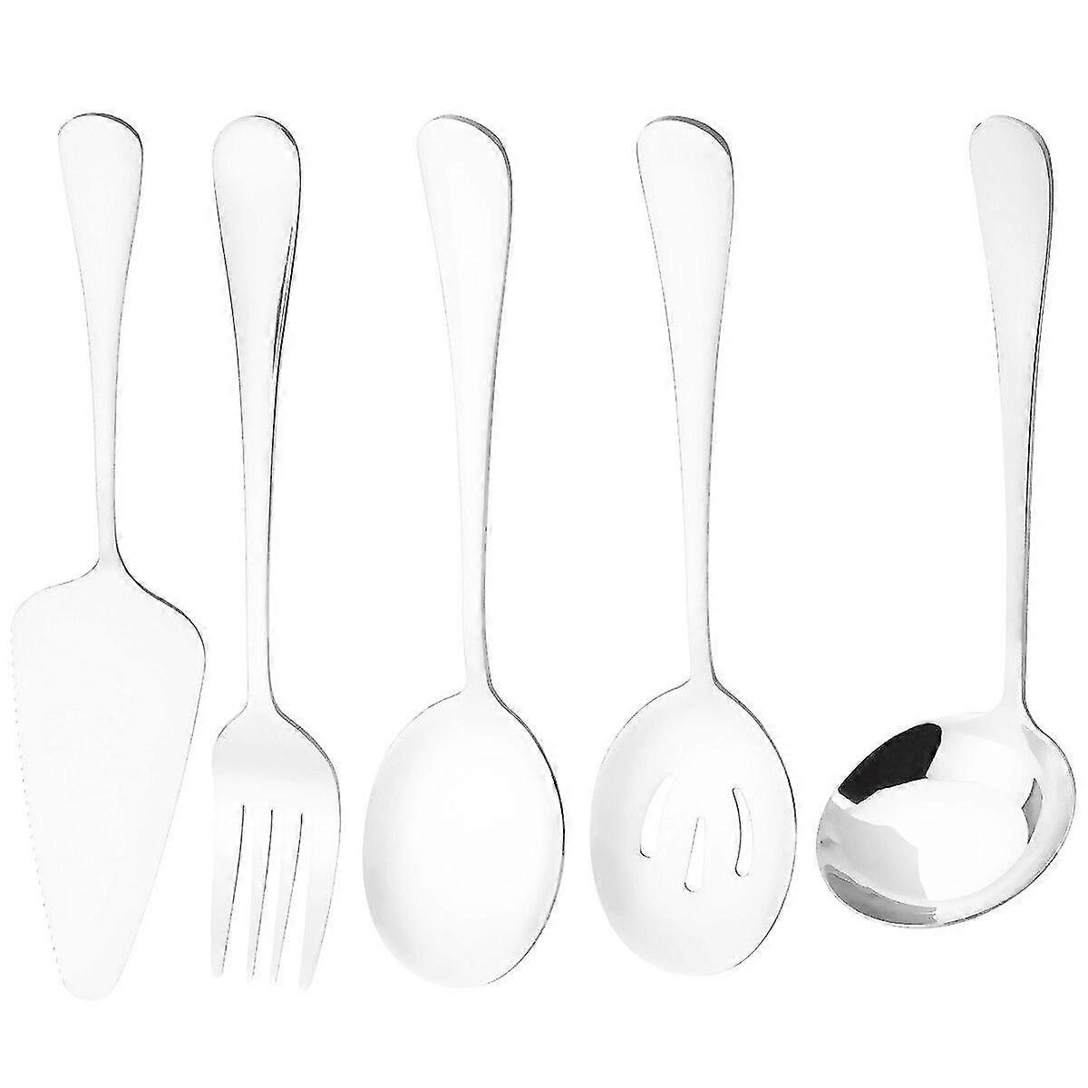 5Pcs Kitchen Stainless Steel Dinnerware Set