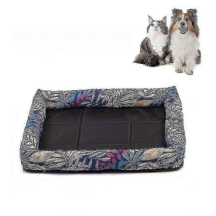Sjq Summer Pet Non-removable Side Dog Mat Pet Bed, Specification: S 45x35x6cm(forest)