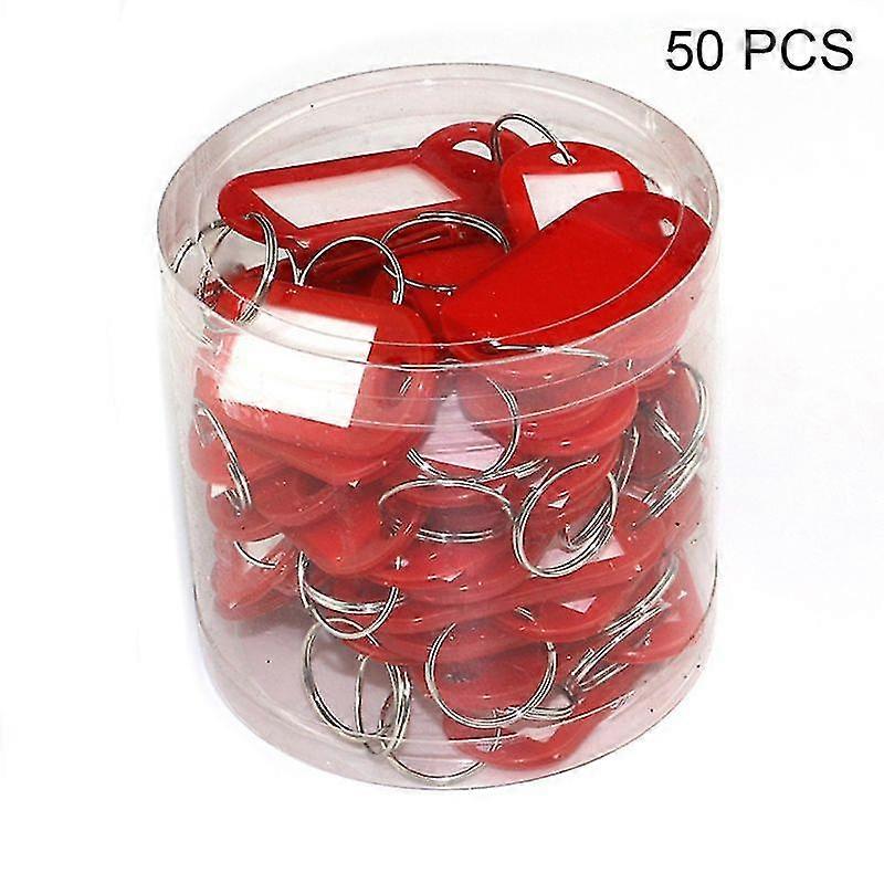 50pcs Key Id Tag Baggage Luggage Name Label Card With Split Ring Keyring