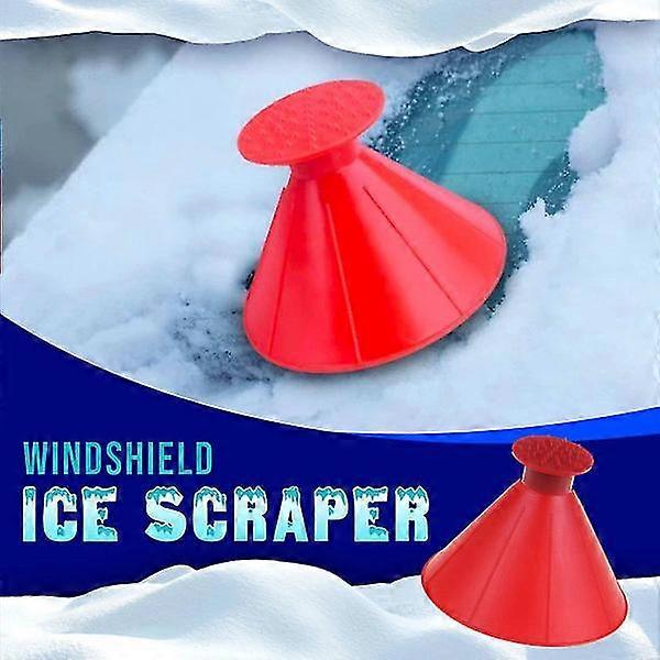Multi Smart Ice Scraper + Funnel Car Windshield Ice Scraper Tool Red One Size
