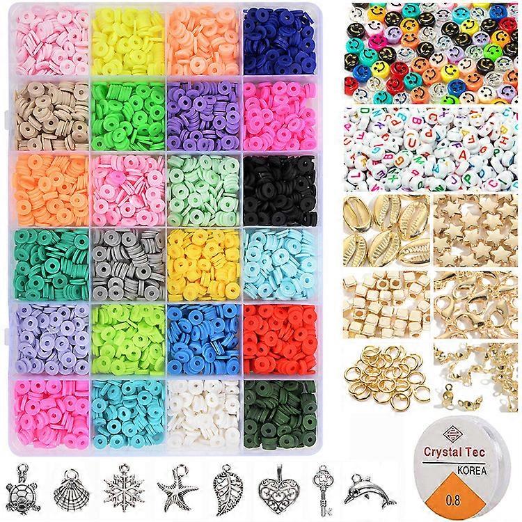 24 Grid Soft Pottery Piece Set Soft Pottery Beading Mixture Clay Beads Diy Making Bracelet Necklace