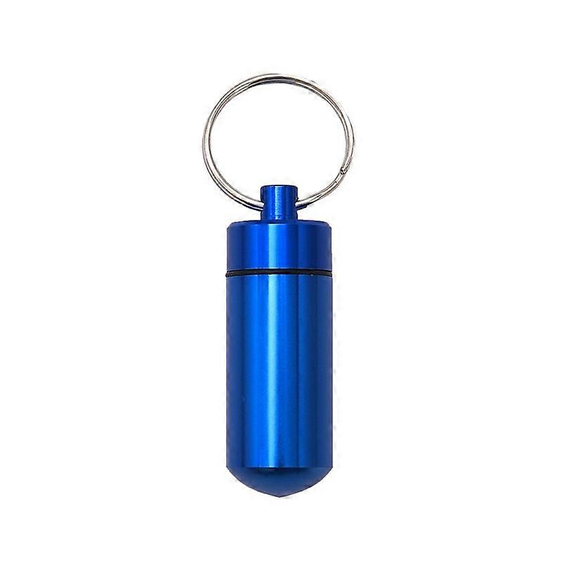 Aluminum Pill Box Waterproof Pill Case Bottle Portable Cache Drug Holder Mini Container Keychain