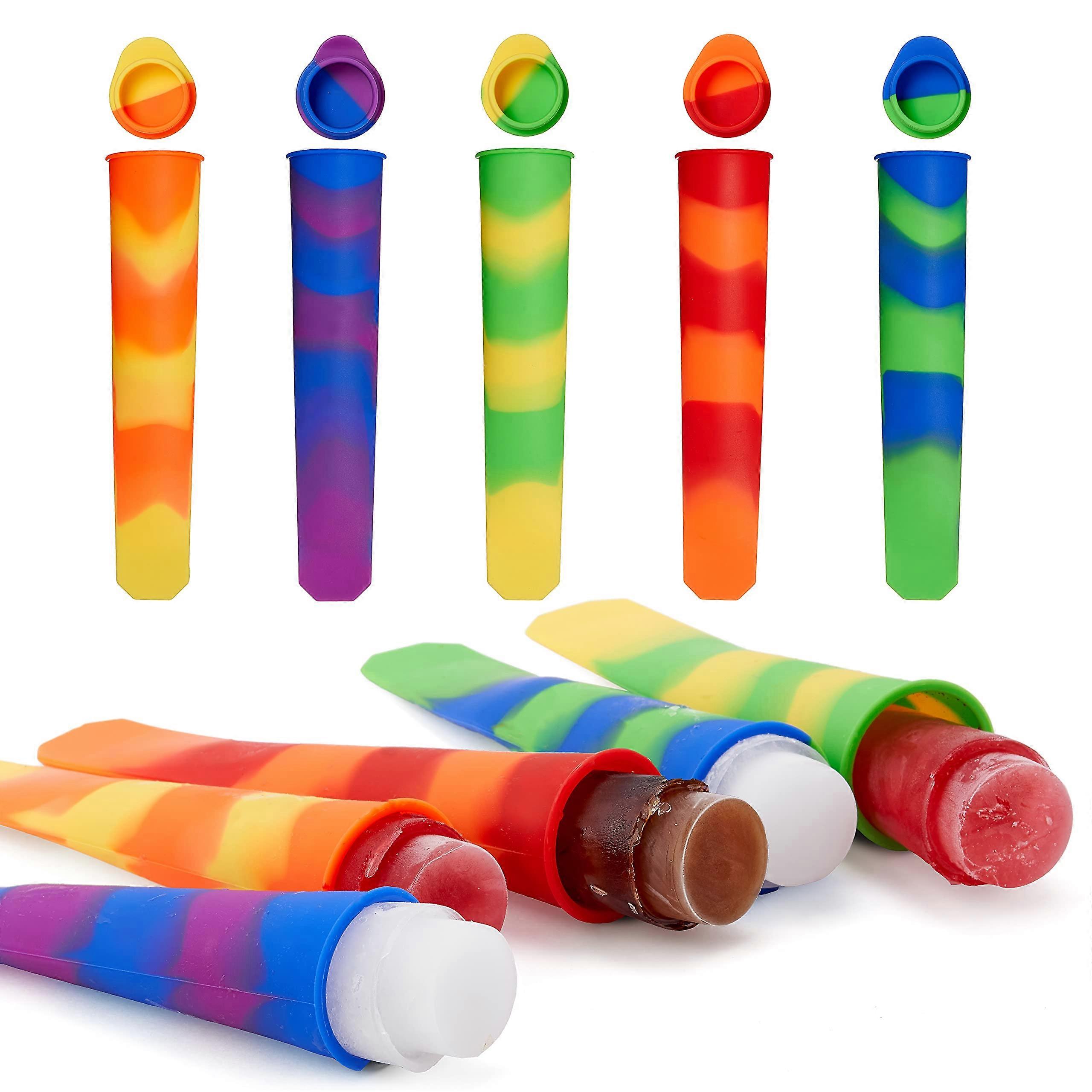 12 Ice Lolly Moulds, Silicone Popsicle Maker with Leak Proof Lids, Suitable for Chocolate, Ice Pops, Ice Cream, Easy to Clean