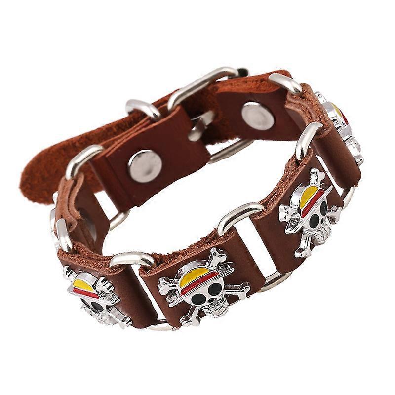 One-piece skull leather bracelet Bracelet