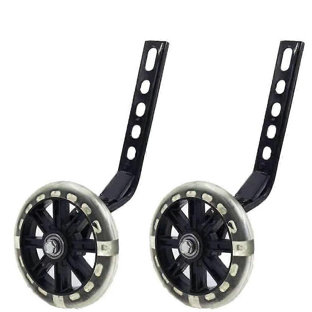 Training Wheels Flash Mute Wheel Bicycle Stabiliser Mounted Kit Compatible For Bikes Of 12 14 16 18