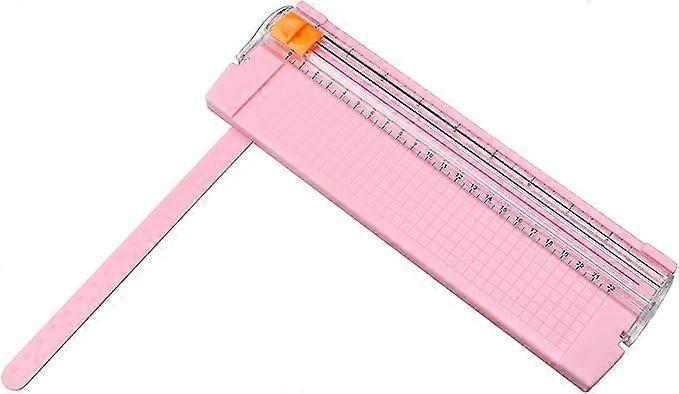 A4 Guillotine Cutter with Secure Backup for Cutting Standard Paper, Photo or Label, Pink