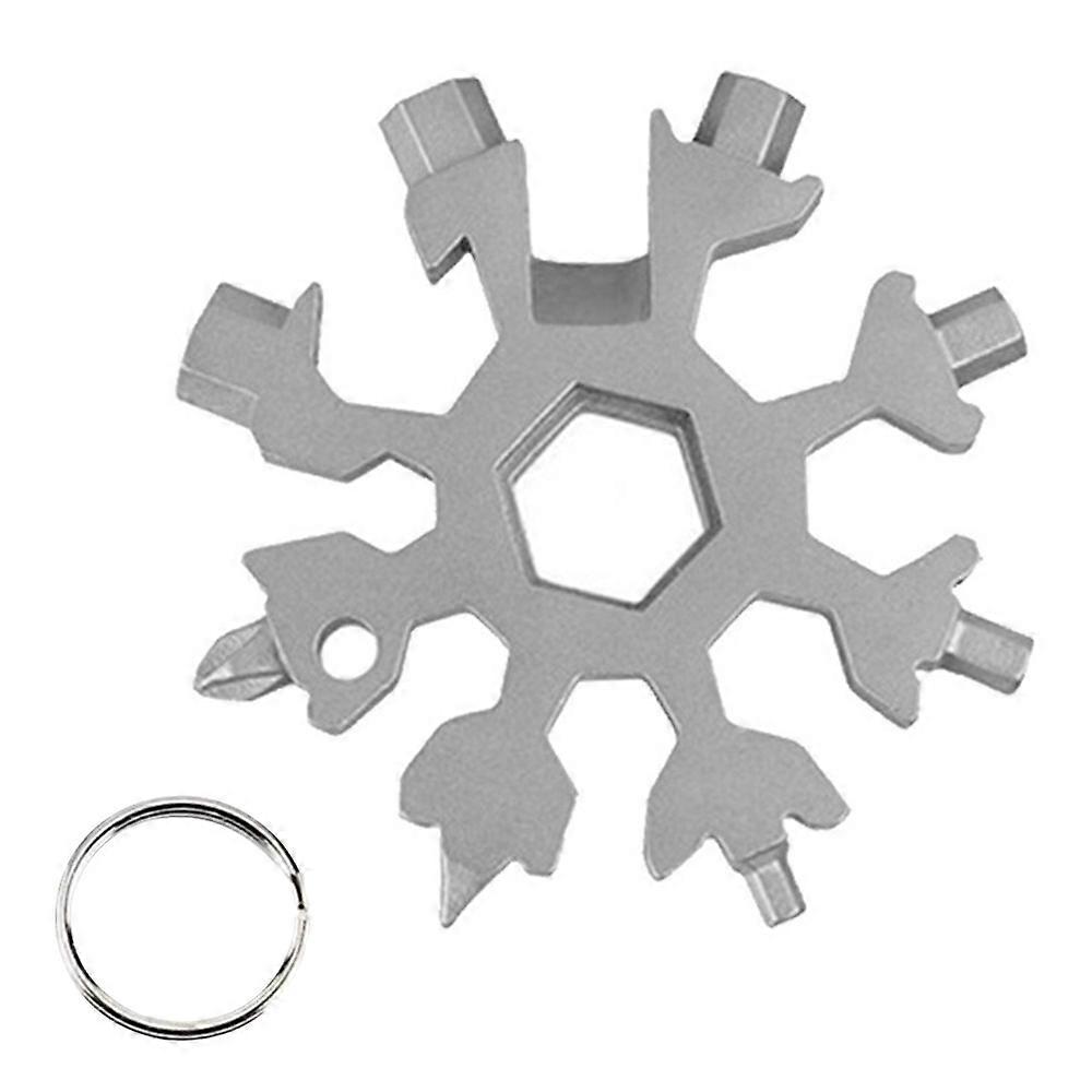Snowflake Multi-Tool 18 in 1 Snowflake Screwdriver Portable Stainless Steel Almighty Tool (Silver)