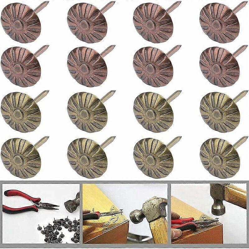 100 stykker polstring negle polstring negle til vintage møbler hæfter antik bronze polstring søm, til træ polstring møbler indretning