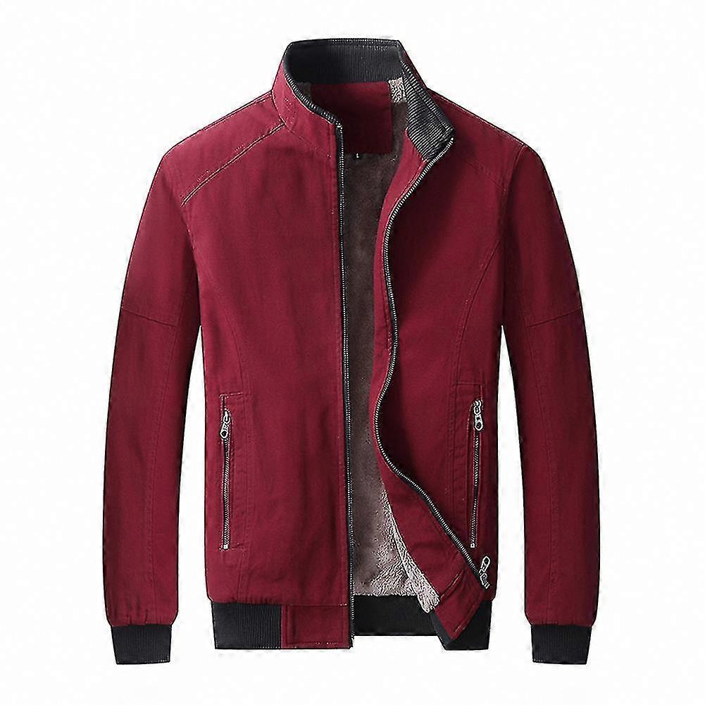 Mode Hommes Solid Color Stand Collar Casual Jacket Slim Outerwear