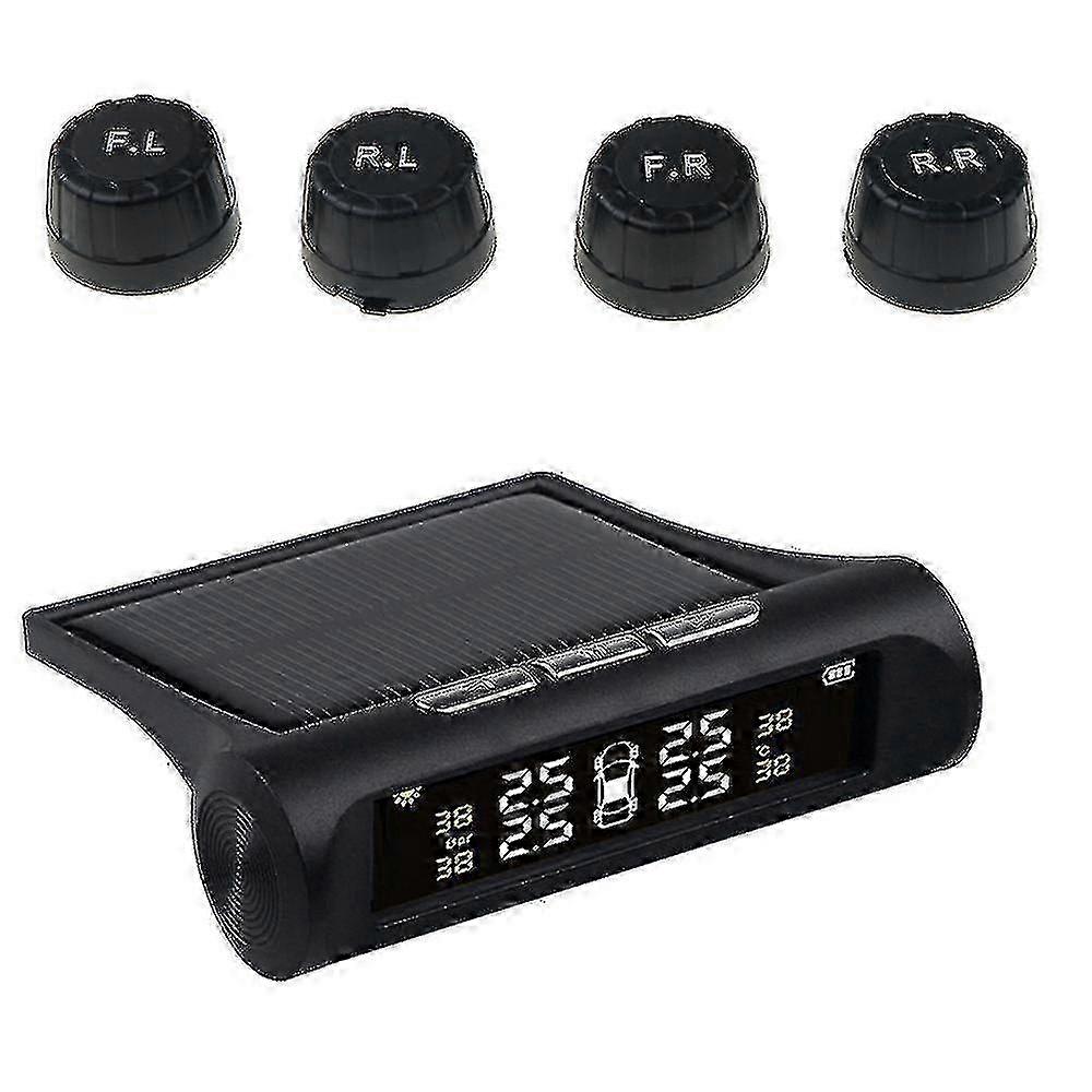 Sistema di monitoraggio della pressione dei pneumatici Monitor Tpms wireless Hd Display Lcd digitale Strumento di allarme automatico Senza fili con 4 sensori esterni Angolo di visualizzazione regolabile