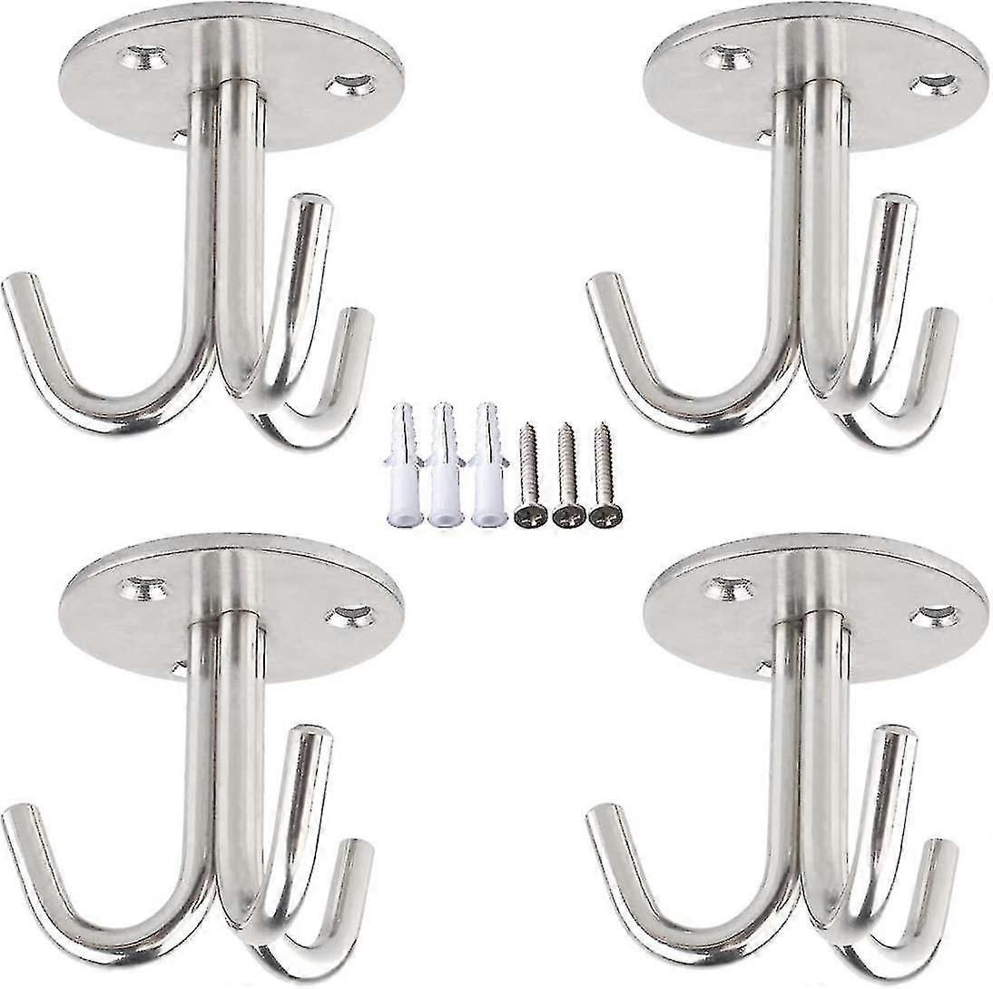 4pcs Hook Stainless Steel Hook Hook With Screw Hook Ceiling Hanger