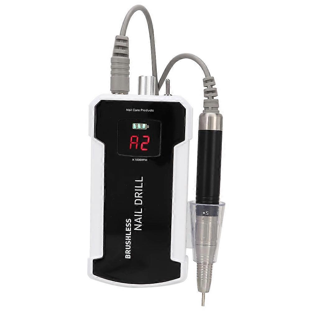 25000RPM Portable Nail Drill Machine Electric Nail Grinding Buffing Polisher Manicure Tool Black 100240V