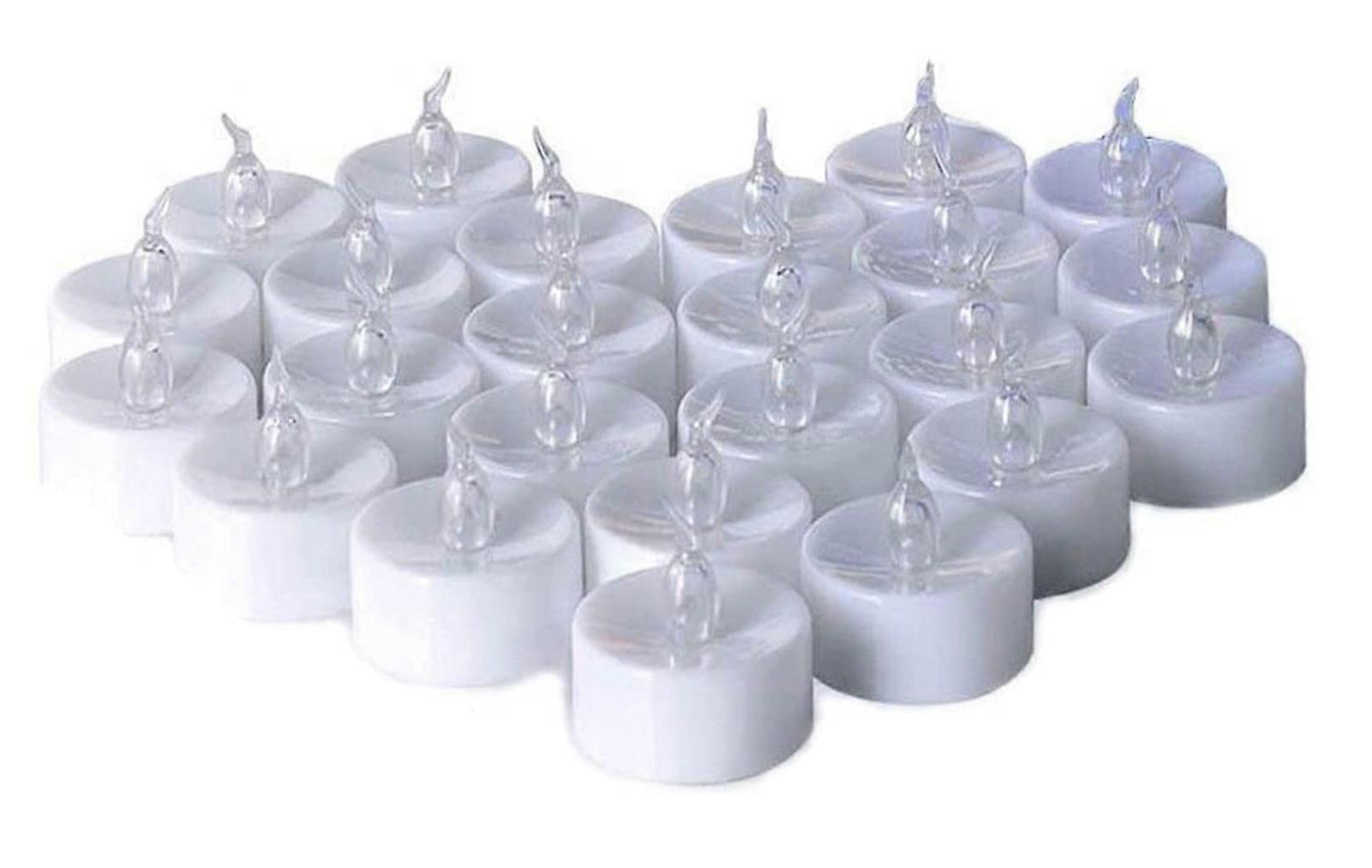 24pcs Flameless LED Lights with Flickering Effect Warm White