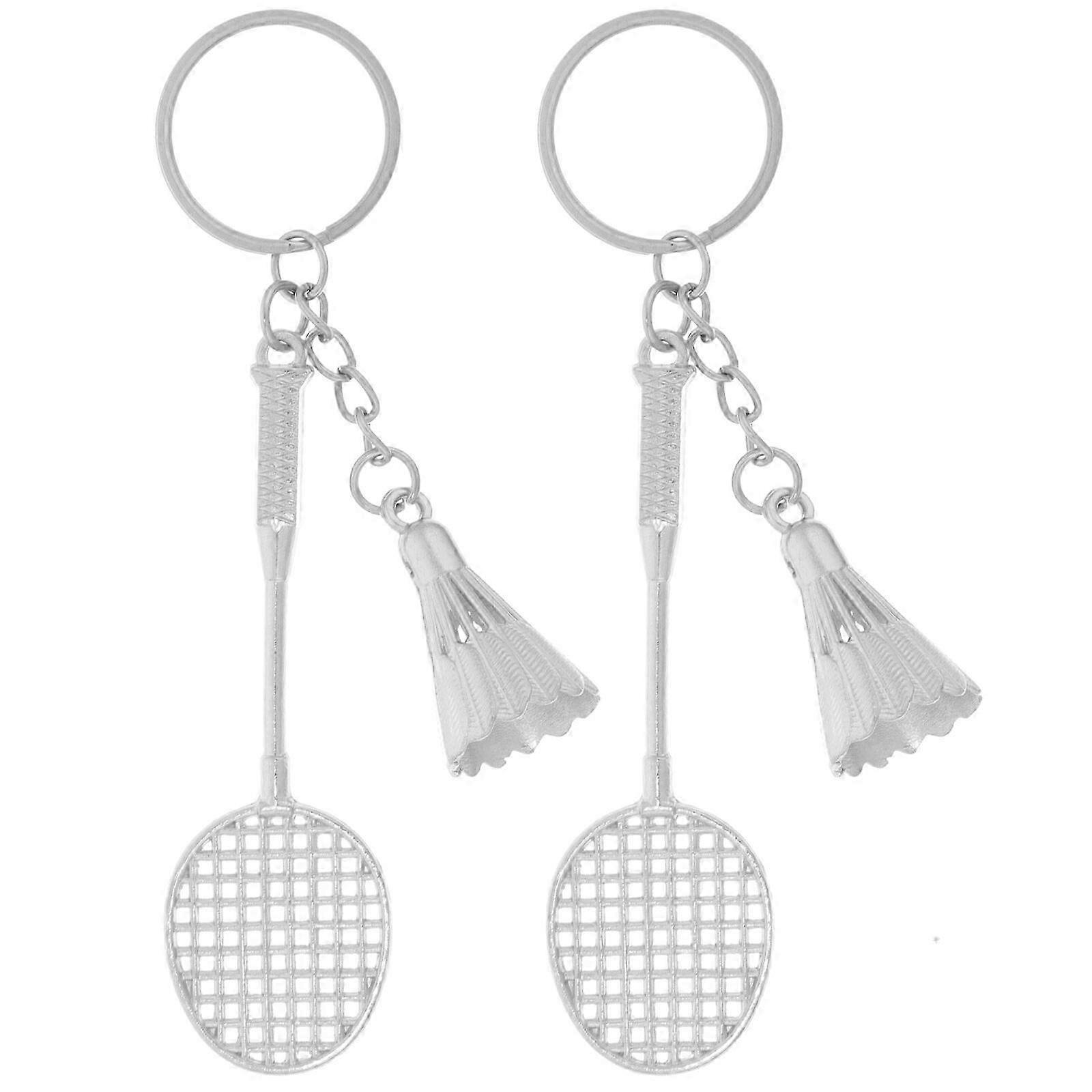 2pcs Badminton Keychain Pendants Hanging Badminton Keychains Key Chain Pendants