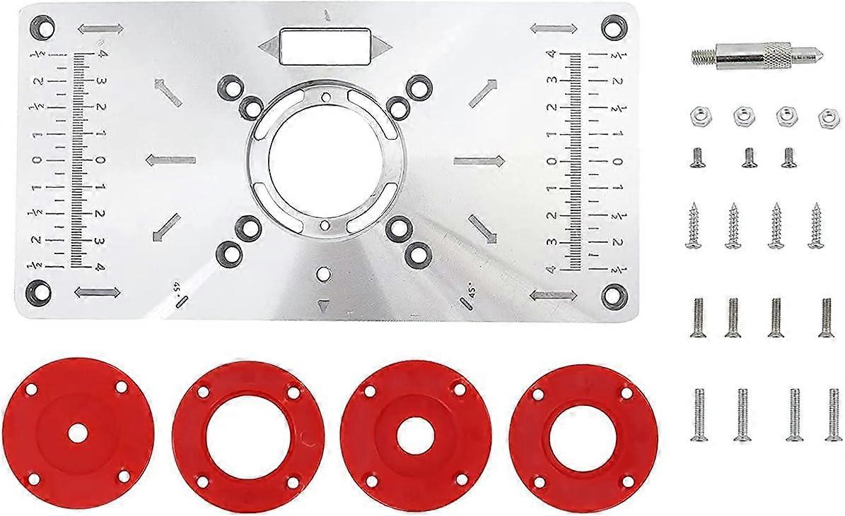 Multifunctional Woodworking Router Table Insert Plate With 4 Abs Insert Rings An ^-1
