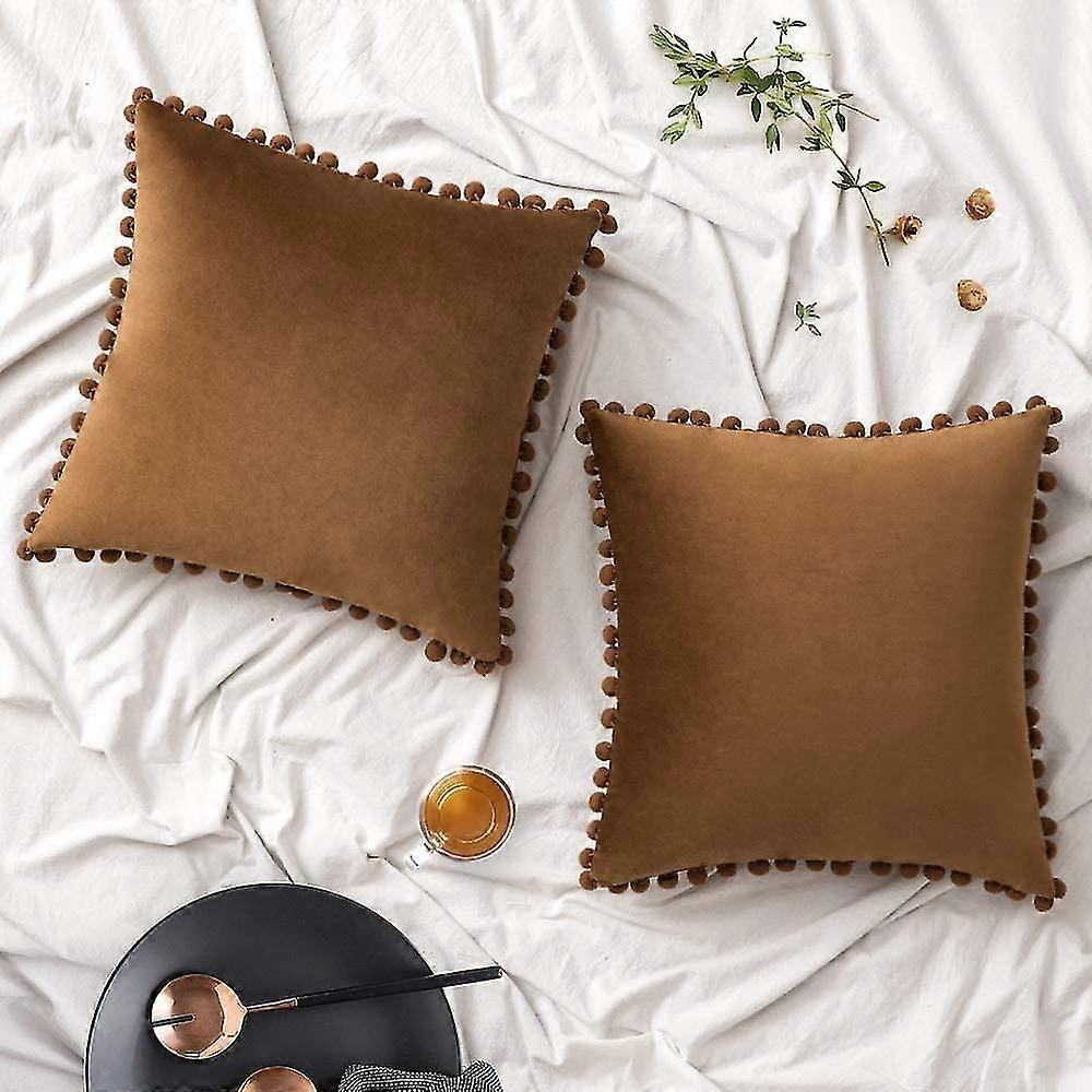 Set de 2, Corduroy Soft Decorative Square Pillow Cover, Canapé Lit Chaise Home Decoration 30x40cm