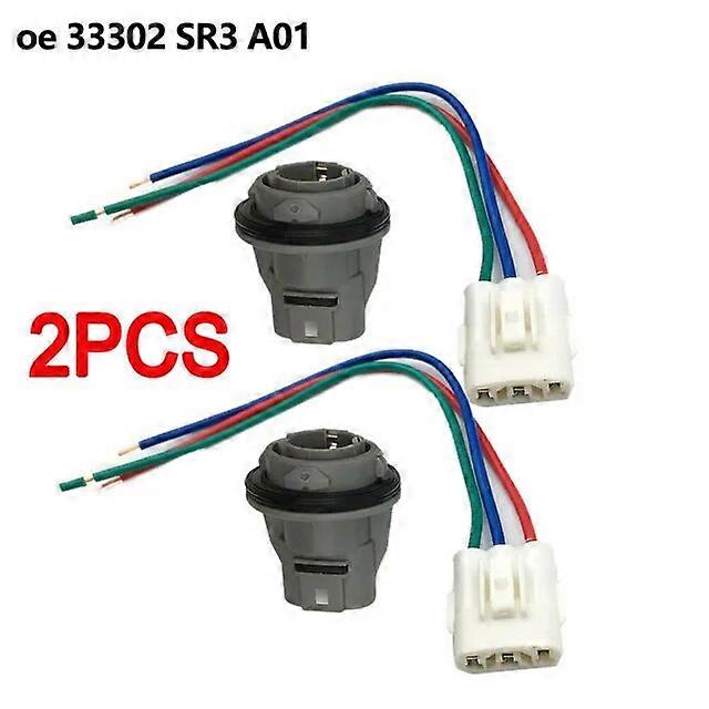 2pcs Light Socket Front Turn Signal Light Socket Connector Harness W/ 3-Wire Kit For Honda-Civic Accessories