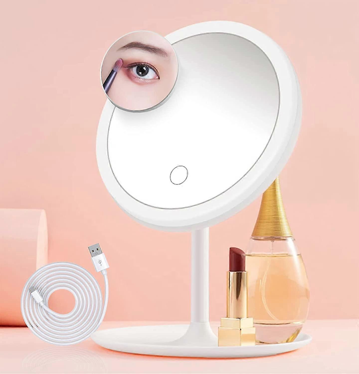 Makeup Mirror With 56 Led Lights 3 Color Lighting 5x Magnifying