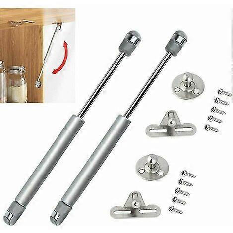 2pcs ABS and Zinc Alloy Gas Lifter 100N Durable Kitchen Door Lifter Rustproof Gas Strut with 5 Screws Max Angle 100 Degrees