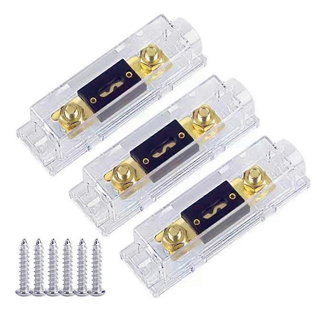3pcs Anl Fuse Holder -on Fuse Car Fuse Holders Fusible Link With Fuse 250a Fuses Amp