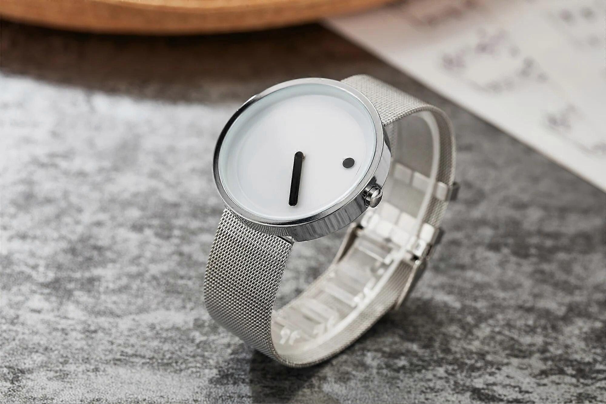 Creative Dot Matrix Relógios Homens Paidu Preto Aço Banda de Malha Quartzo Watch Homens Relógios Esportivos Heren Horloge Reloj Hombre