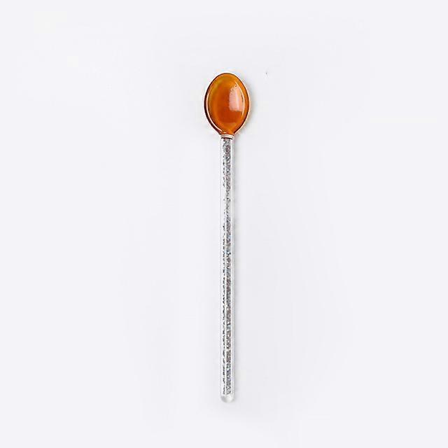Coffee Mixing Spoons Creative Colored Transparent Glass Mixing Spoons Long Handle Dessert Glass Spoons Tableware Gifts