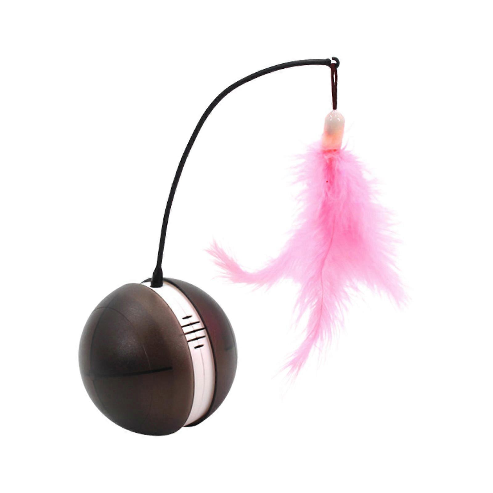 Multicolor Cat Feather Wand Automatic Moving Ball Bell Interactive Play Toys Joyful Experience