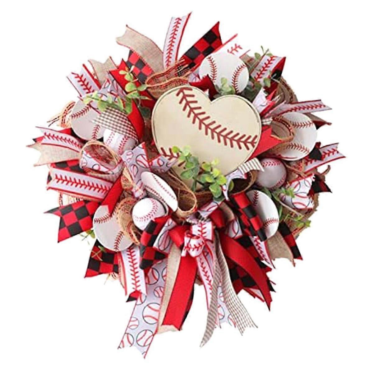 愛国的な花輪ハンギングペンダント飾り野球の花輪の装飾祭りのお祝いの正面玄関のための愛国的な花輪