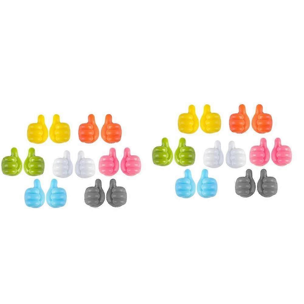 28 Pcs Silicone Thumb Wall Hook Self Adhesive Multifunctional Thumb Wall Hook For Storing Data Cabl
